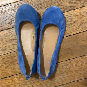 Blue suede jcrew factory flats
